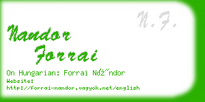 nandor forrai business card